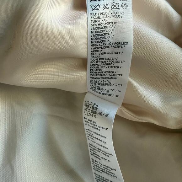 Topshop Faux Fur Jacket Teddy Plush Animal Print Y2K Model Off Duty Coat Size 6 - Picture 5 of 8